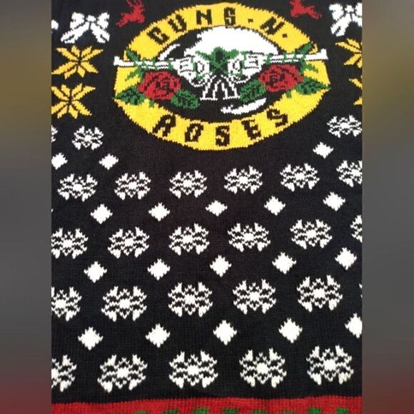 Guns N Roses Ugly Christmas Knit Sweater Rock n Roll sz S Winter Unisex Men's - Picture 10 of 16